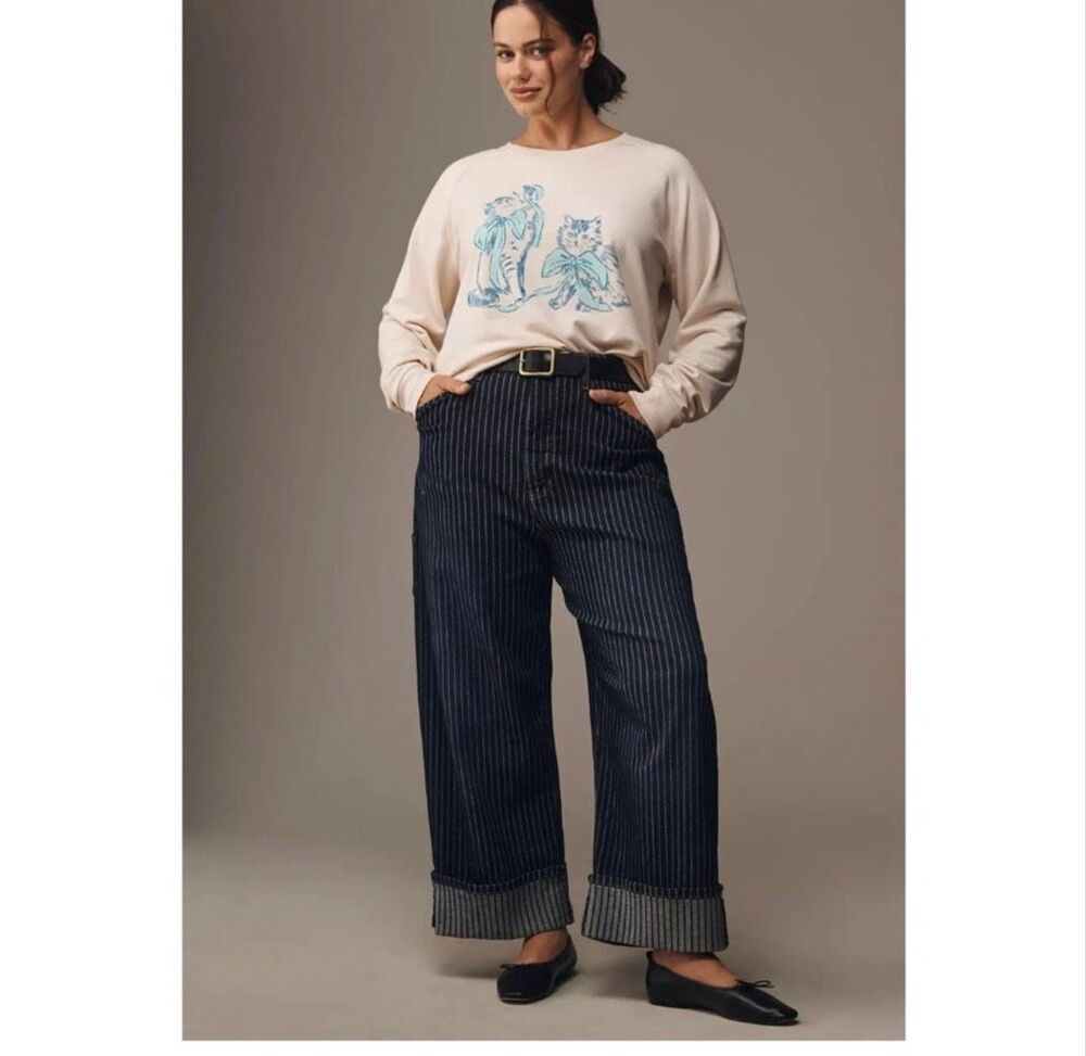 Anthropologie Maeve Animal Friends Crew Neck Pullover Sweatshirt Cream 2X NEW - Picture 12 of 12